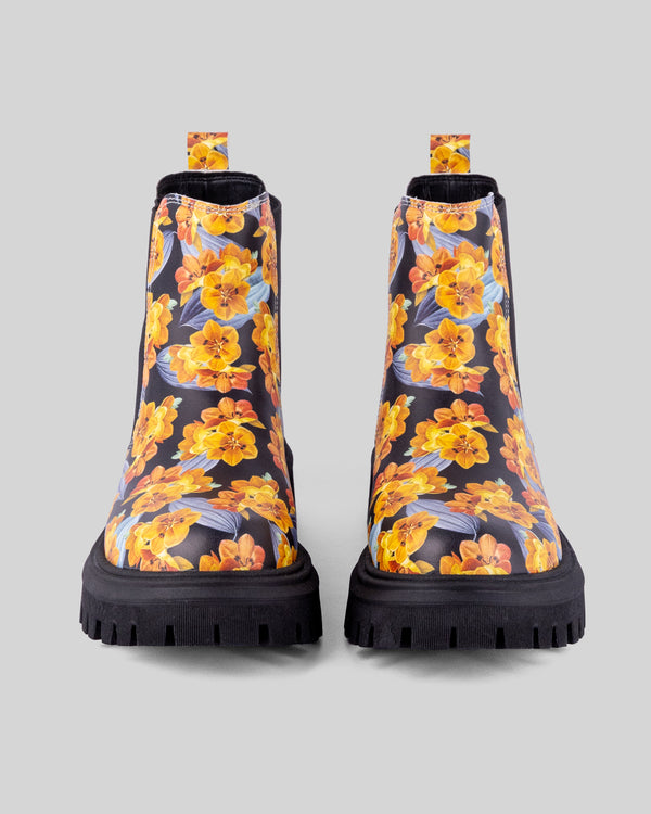 mumka-Calzado-mujer-Botas Chelsea Midnight Blooms